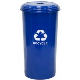 WITT Recycled Steel Recycling Receptacle w/ Drop Lid - 20 gallon, Blue